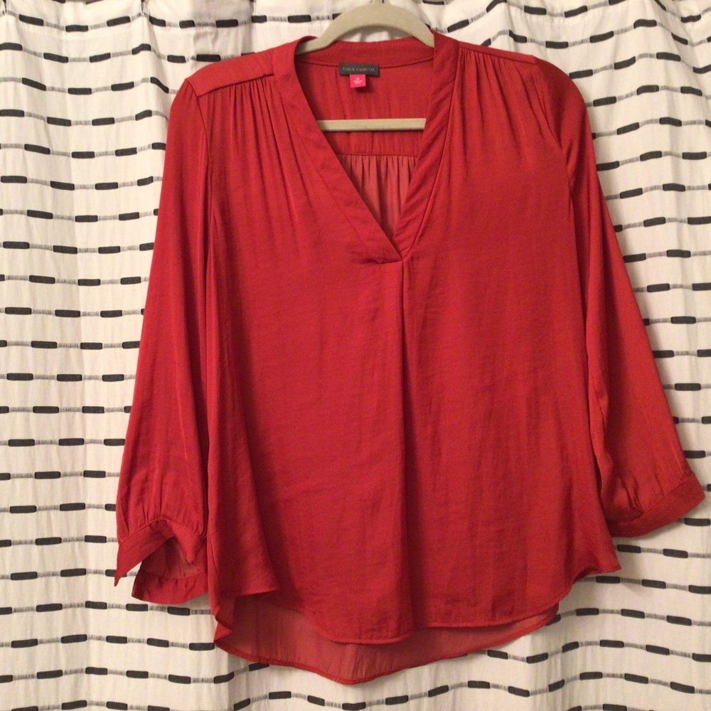 Vince Camuto Tomato Red Pretty Summer Blouse